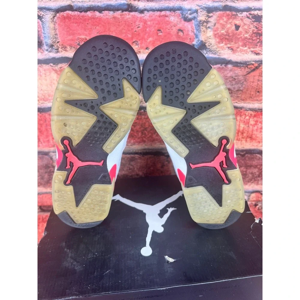 Nike Air Jordan 6 Retro (GS) 4Y White Infrared Shoes Sneaker‎ Jumpman 384665-123